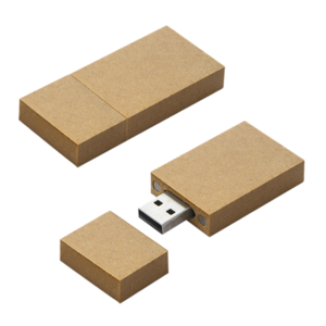 USB018-08GB, USB de carton reciclado en forma de rectangulo, tapa con imanes para una mayor seguridad.