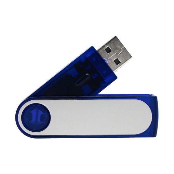 USB027, USB Bright. Práctica USB giratoria con acabados en aluminio.