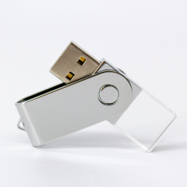 USB127, MEMORIA USB KRISTAL-G
Memoria USB KRISTAL Giratoria con acabados Metálicos.

Capacidad 8 GB. Enciende una luz roja al conectarse.