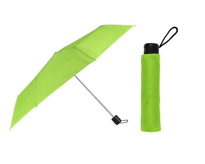 PG14, Paraguas de bolsillo con mango de plástico en color negro. Corto y plegable de apertura manual. Incluye funda.