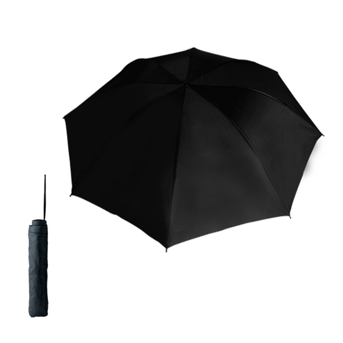 PM-03, Paraguas antiviento de bolsillo con mango de plástico rubber y funda.
